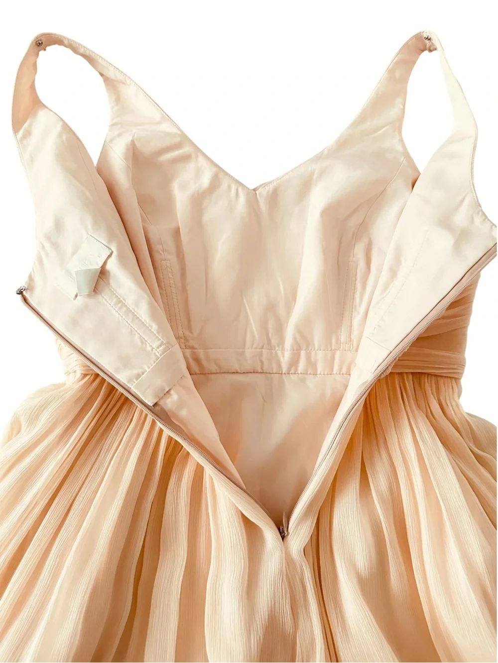 J.Crew 100% Silk Crinkle Chiffon Maxi Dress Peach Bridesmaid Wedding Size 2